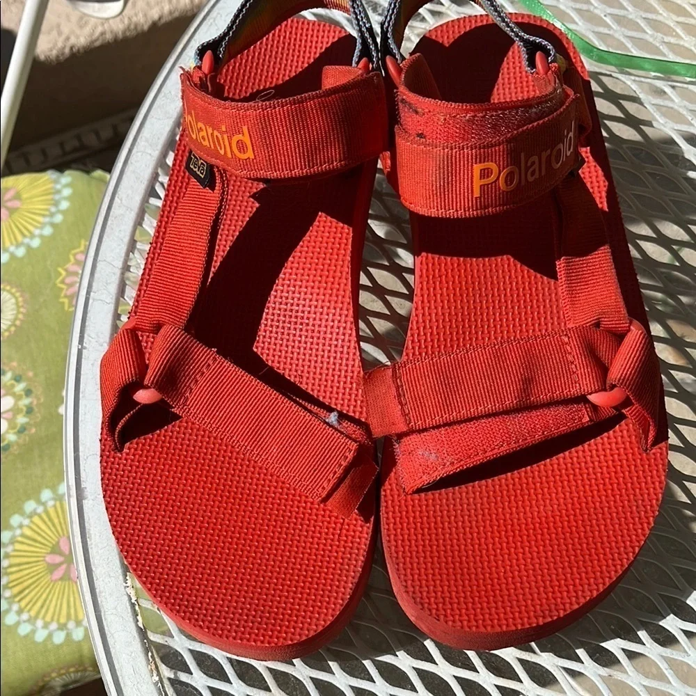 Polaroid Teva Red Sandals UK 42 Mens 9 Women 11
